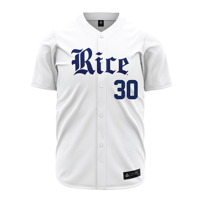 Rice - NCAA Baseball : Karl Ralamb - White Baseball Jersey