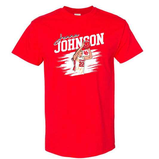 Utah - NCAA Women's Basketball : Jenna Johnson Illustration Short Sleeve T-Shirt
