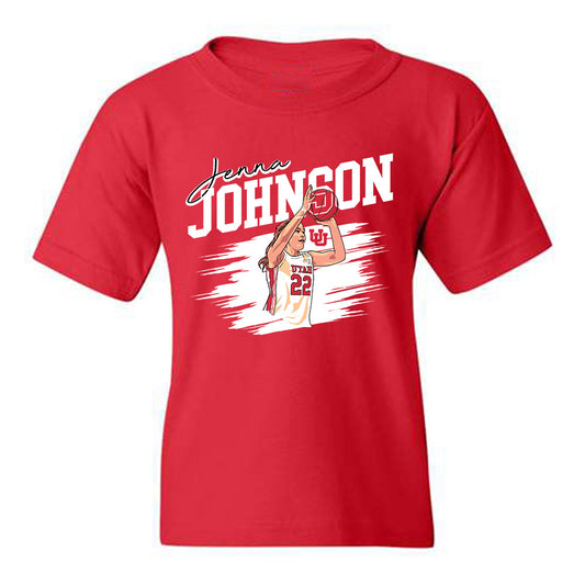 Utah - NCAA Women's Basketball : Jenna Johnson Illustration Youth T-Shirt