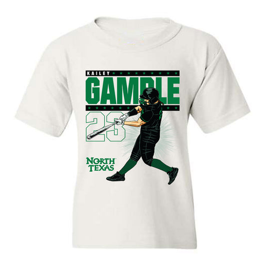 North Texas - NCAA Softball : Kailey Gamble Illustration Youth T-Shirt