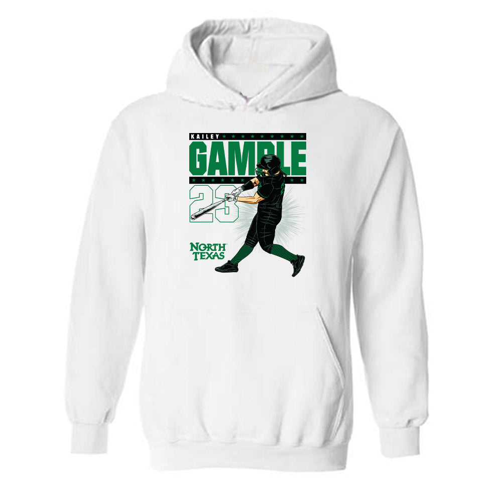 North Texas - NCAA Softball : Kailey Gamble Illustration Hooded Sweatshirt
