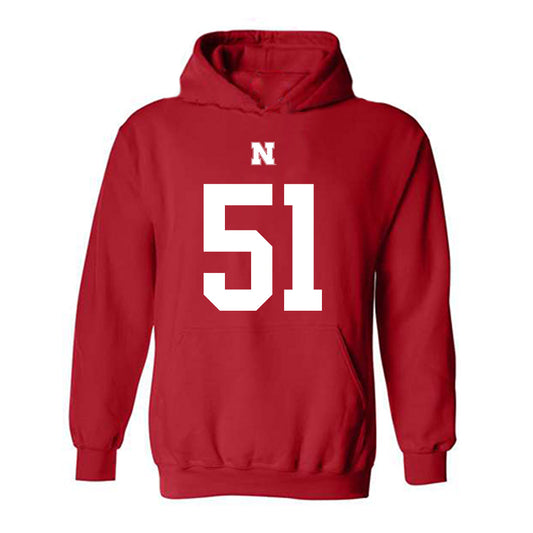 Nebraska - NCAA Football : Justin Jenkins Shersey Hooded Sweatshirt