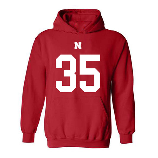 Nebraska - NCAA Football : Trevin Luben Shersey Hooded Sweatshirt