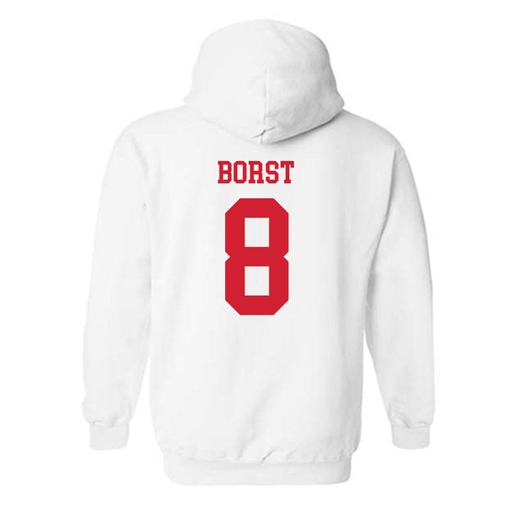 Nebraska - NCAA Baseball : Evan Borst - Hooded Sweatshirt Sports Shersey