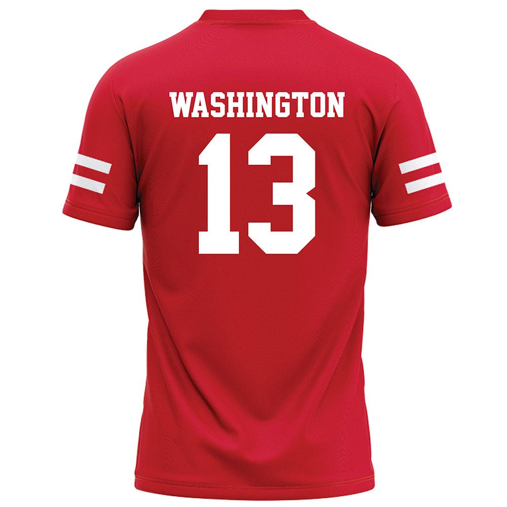 Nebraska - NCAA Football : Marcus Washington - Red Football Jersey