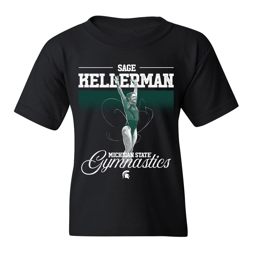 Michigan State - NCAA Women's Gymnastics : Sage Kellerman Illustration Youth T-Shirt