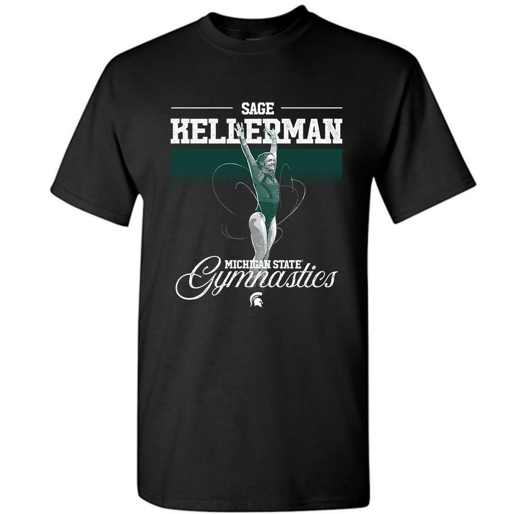 Michigan State - NCAA Women's Gymnastics : Sage Kellerman Illustration Short Sleeve T-Shirt