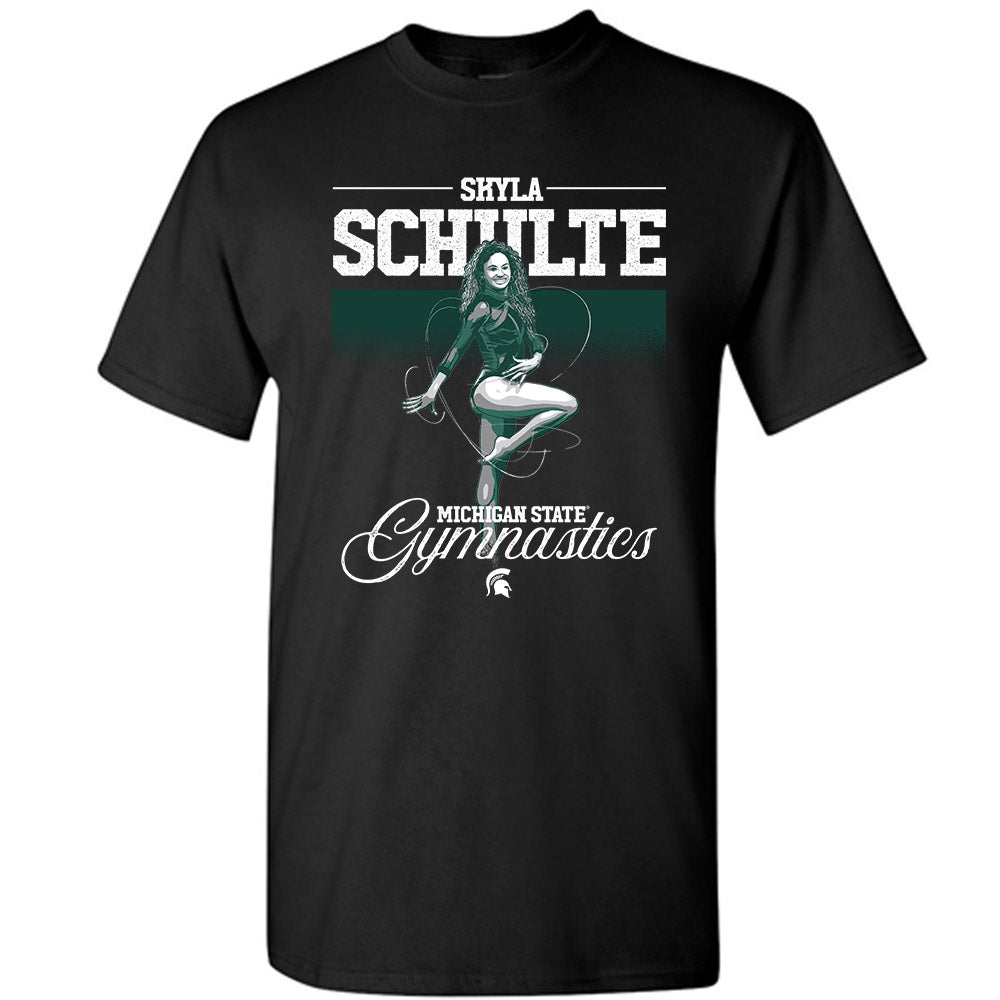 Michigan State - NCAA Women's Gymnastics : Skyla Schulte Illustration Short Sleeve T-Shirt