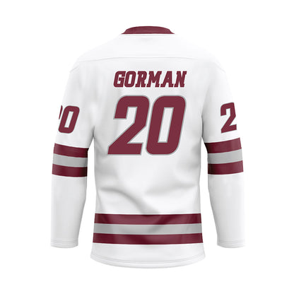 UMass - NCAA Men's Ice Hockey : Liam Gorman - White Ice Hockey Jersey
