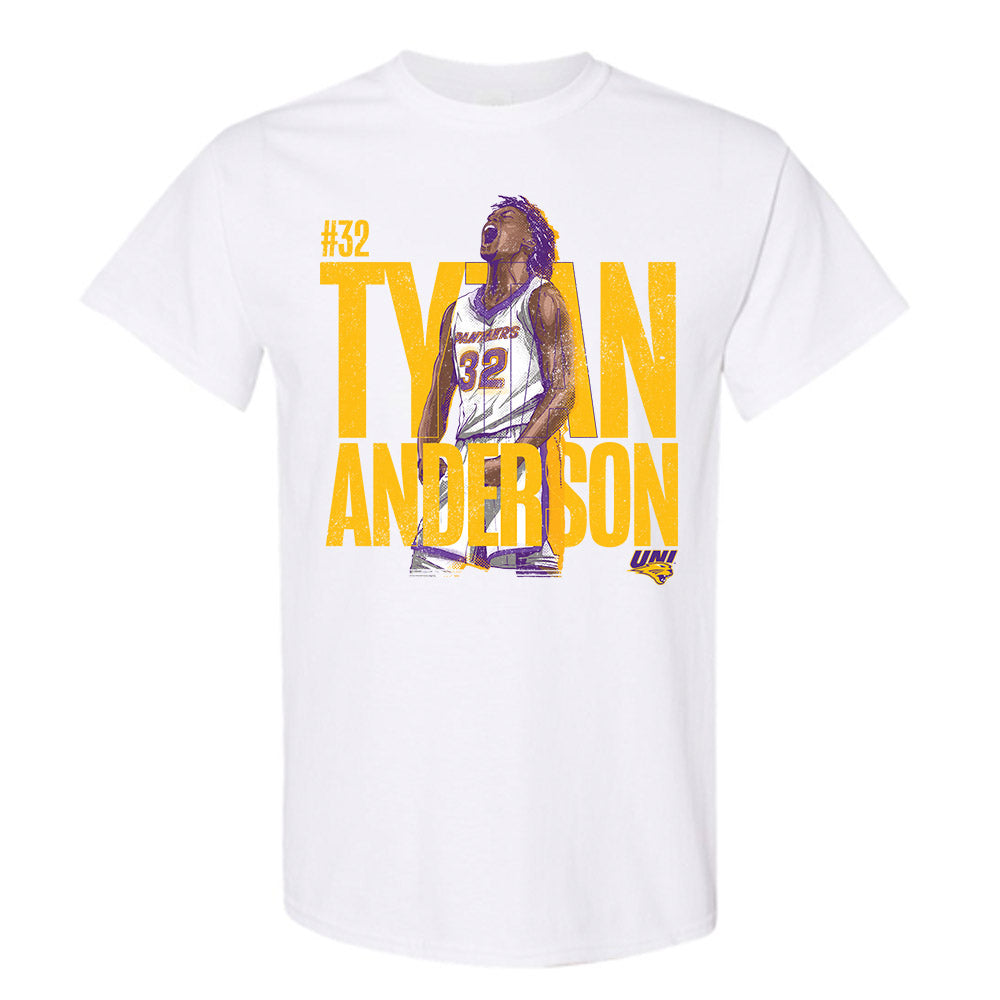 Northern Iowa - NCAA Men's Basketball : Tytan Anderson Illustration Short Sleeve T-Shirt