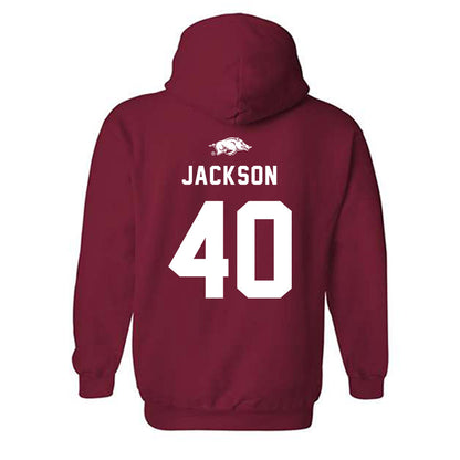 Arkansas - NCAA Football : Landon Jackson Away Shersey Hooded Sweatshirt
