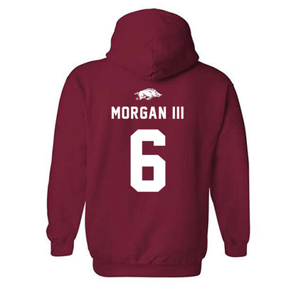Arkansas - NCAA Football : John Morgan III Away Shersey Hooded Sweatshirt