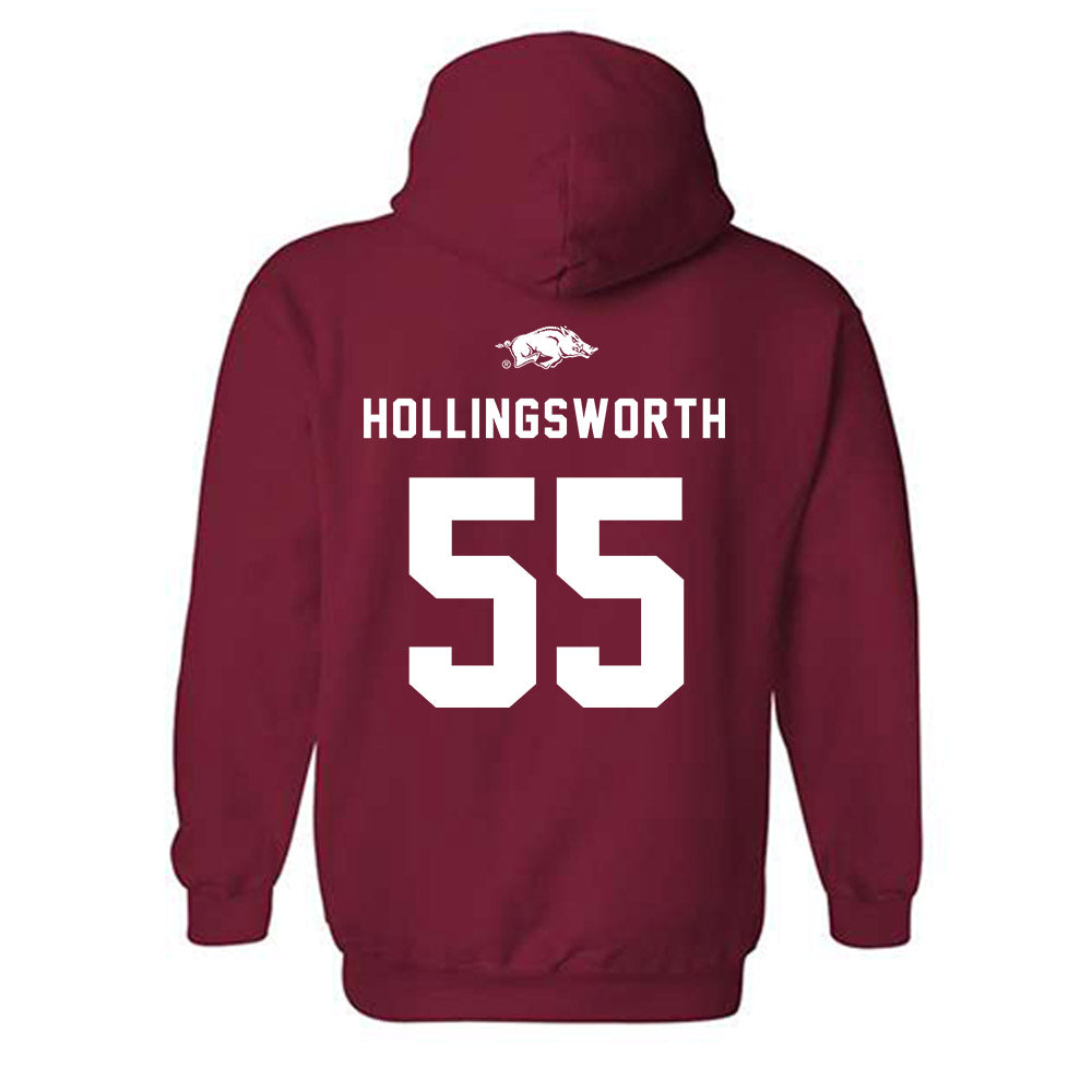 Arkansas - NCAA Football : JJ Hollingsworth Away Shersey Hooded Sweatshirt