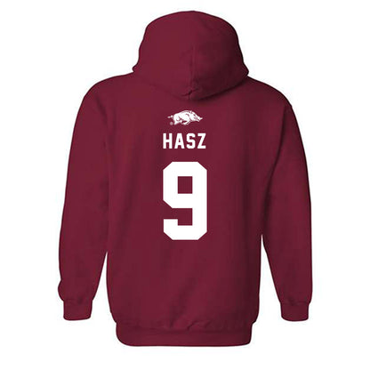 Arkansas - NCAA Football : Luke Hasz Away Shersey Hooded Sweatshirt