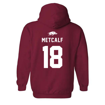 Arkansas - NCAA Football : Tj Metcalf Away Shersey Hooded Sweatshirt