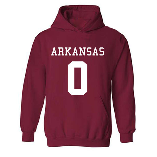 Arkansas - NCAA Football : Nico Davillier Away Shersey Hooded Sweatshirt
