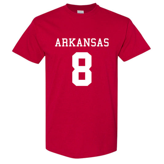 Arkansas - NCAA Football : Jayden Johnson Away Shersey Short Sleeve T-Shirt