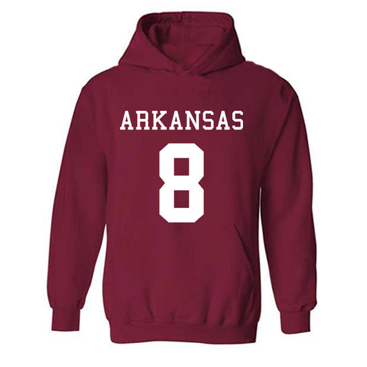 Arkansas - NCAA Football : Jayden Johnson Away Shersey Hooded Sweatshirt