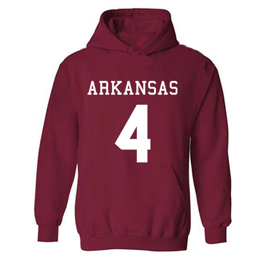 Arkansas - NCAA Football : Isaac TeSlaa Away Shersey Hooded Sweatshirt