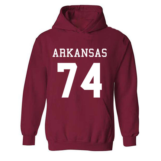 Arkansas - NCAA Football : Luke Brown Away Shersey Hooded Sweatshirt