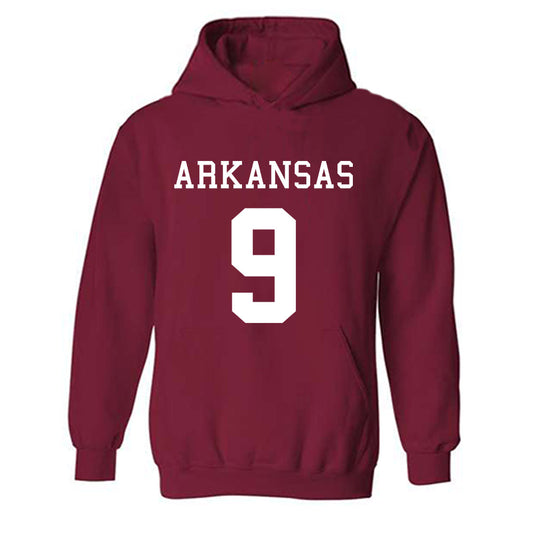 Arkansas - NCAA Football : Luke Hasz Away Shersey Hooded Sweatshirt