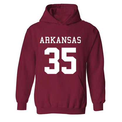 Arkansas - NCAA Football : Mani Powell Away Shersey Hooded Sweatshirt