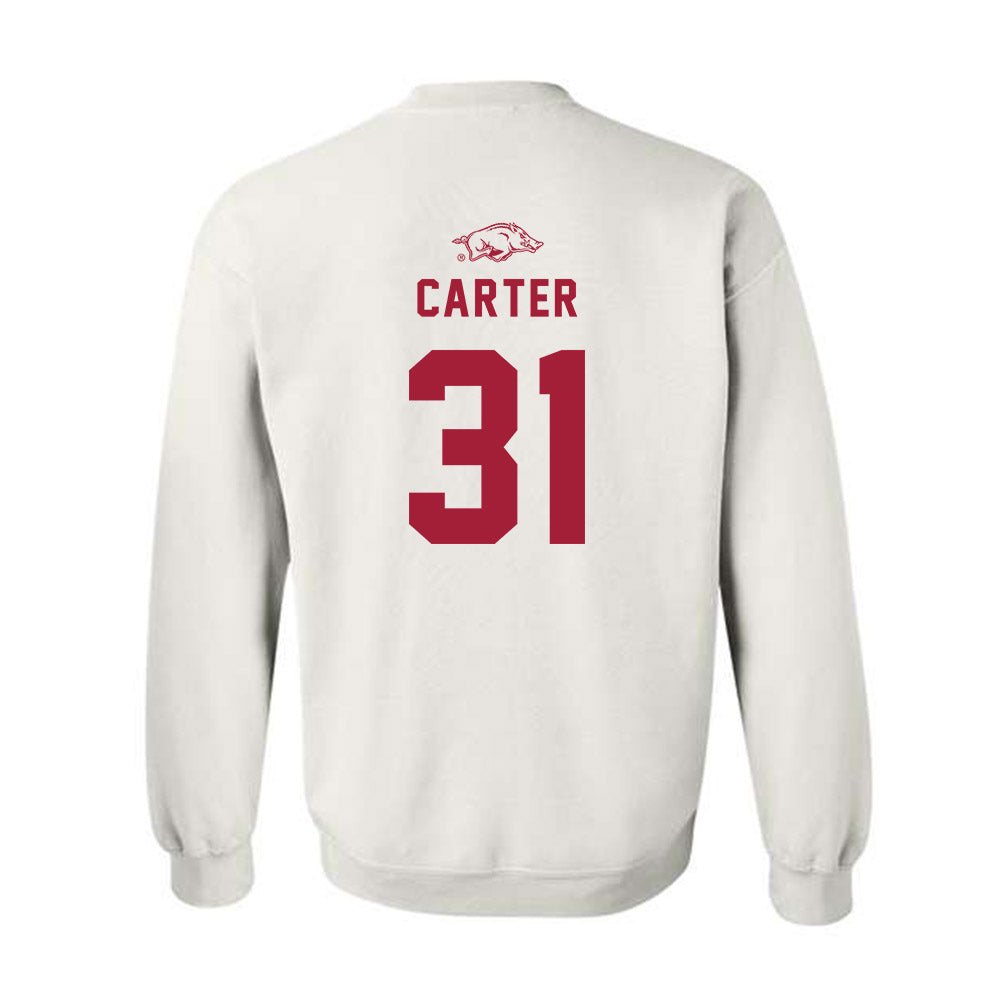 Arkansas - NCAA Baseball : Dylan Carter - Crewneck Sweatshirt Replica Shersey