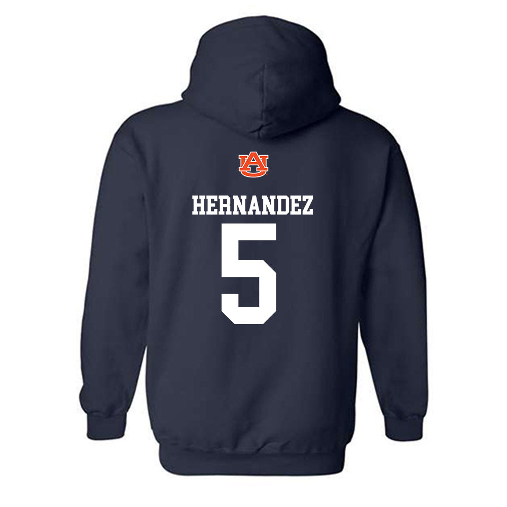 Auburn - NCAA Baseball : Javon Hernandez - Hooded Sweatshirt Replica Shersey