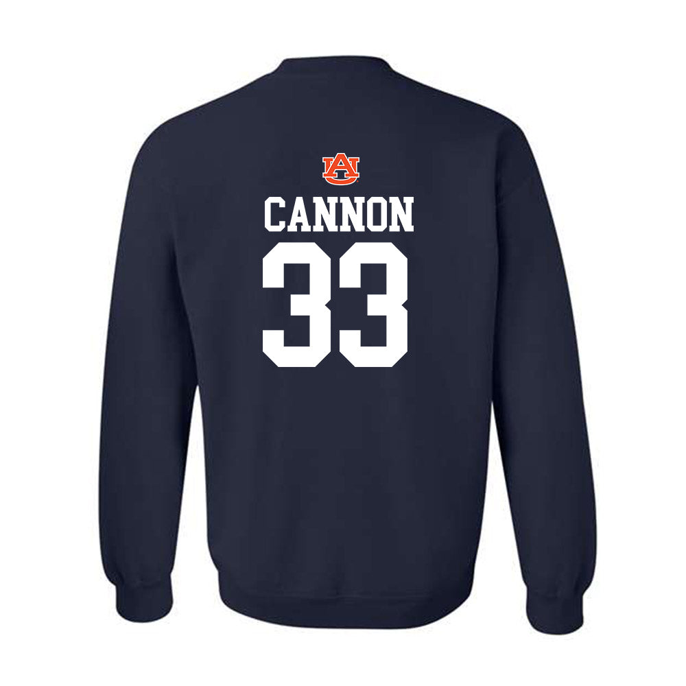 Auburn - NCAA Baseball : Will Cannon - Crewneck Sweatshirt Replica Shersey