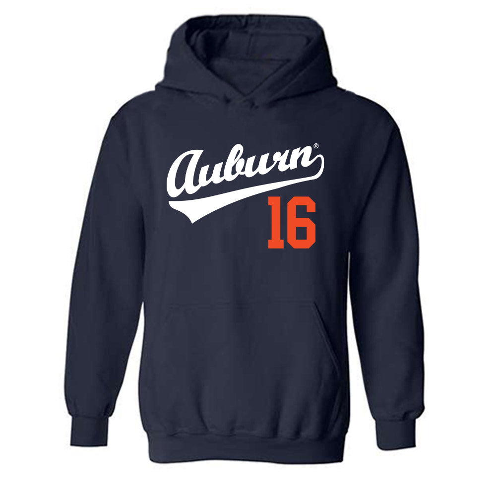 Auburn - NCAA Baseball : Cole Edwards - Hooded Sweatshirt Replica Shersey