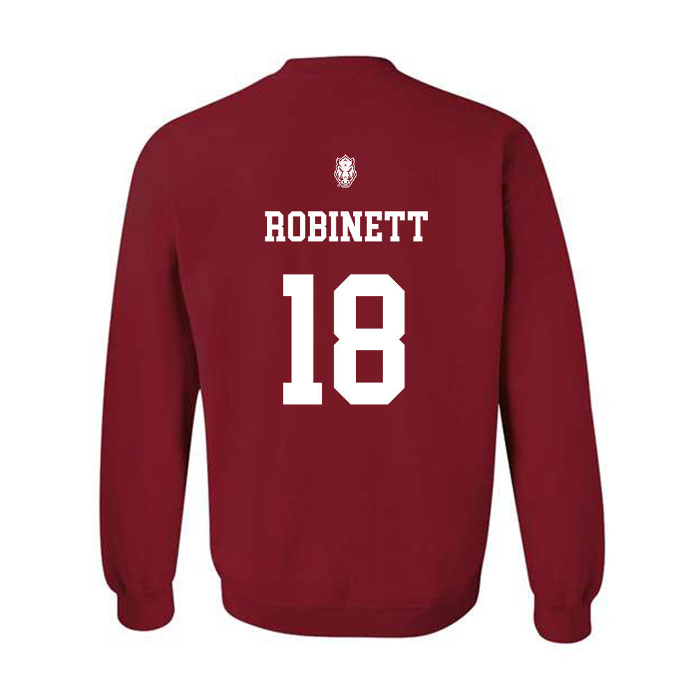 Arkansas - NCAA Baseball : Reese Robinett - Crewneck Sweatshirt Classic Shersey