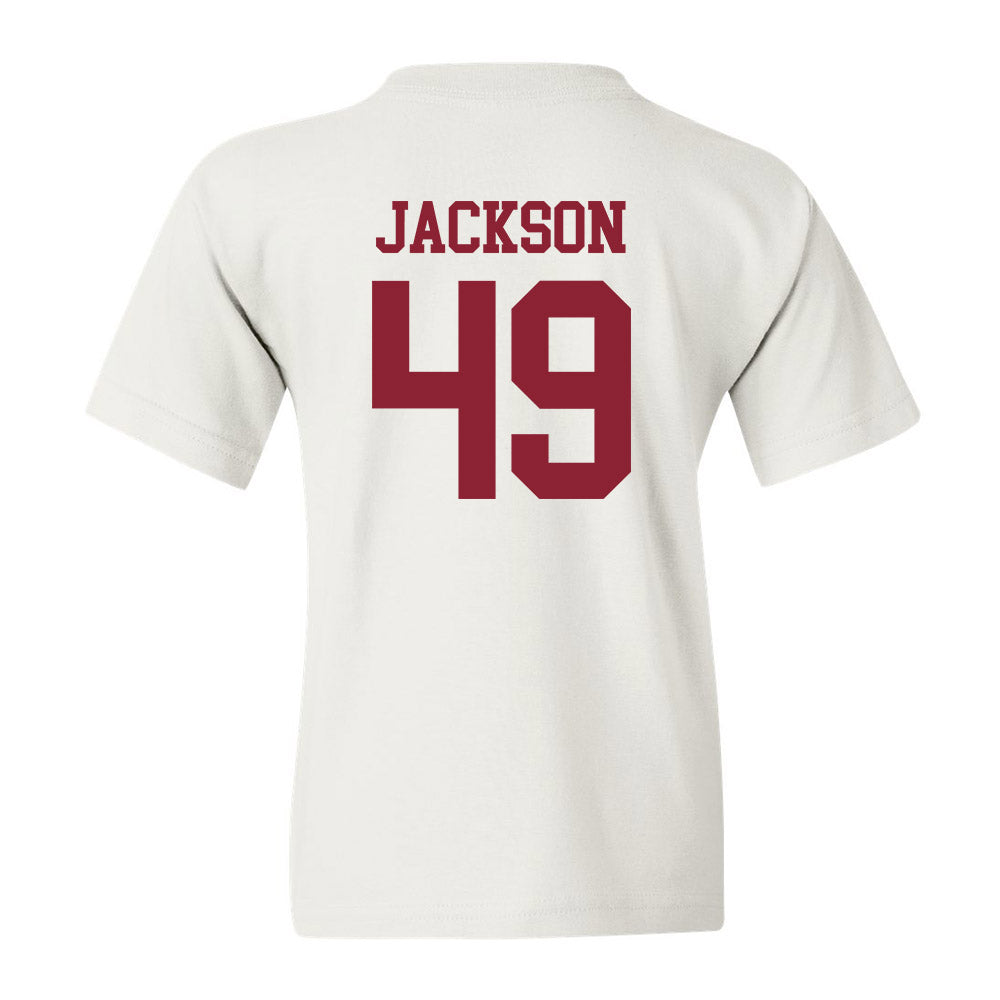 UMass - NCAA Football : Shambre Jackson - Uniform White Shersey Youth T-Shirt