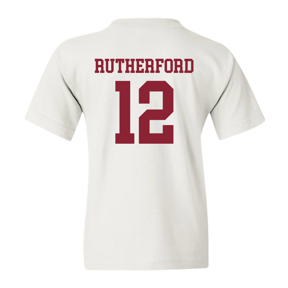 UMass - NCAA Football : Isaiah Rutherford - Uniform White Shersey Youth T-Shirt