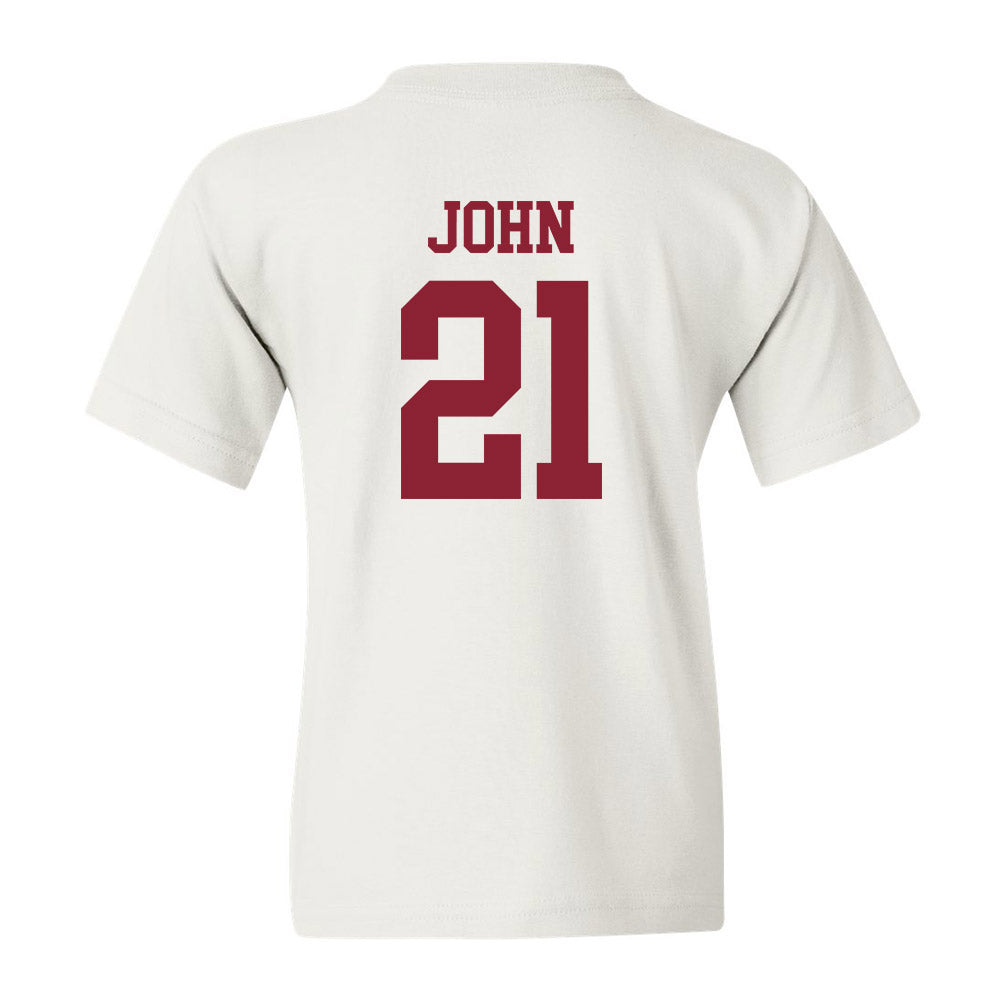 UMass - NCAA Football : Jalen John - Uniform White Shersey Youth T-Shirt