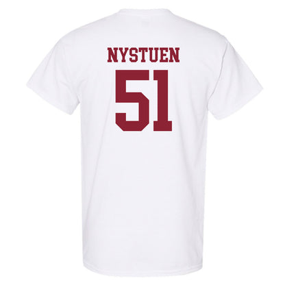 UMass - NCAA Football : Kaden Nystuen - Uniform White Shersey Short Sleeve T-Shirt