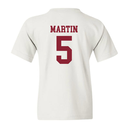 UMass - NCAA Football : Tyler Martin - Uniform White Shersey Youth T-Shirt