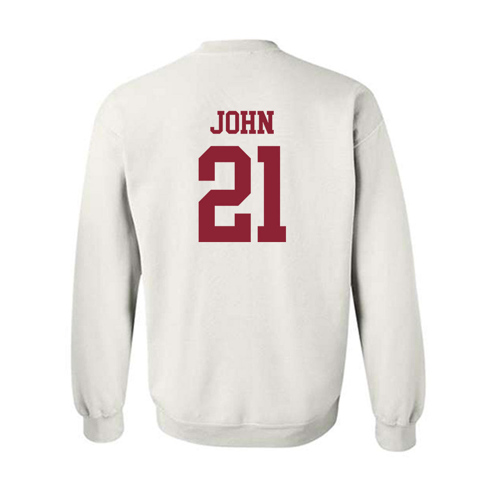 UMass - NCAA Football : Jalen John - Uniform White Shersey Sweatshirt