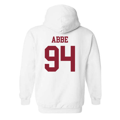 UMass - NCAA Football : Bennett Abbe - Uniform White Shersey Hooded Sweatshirt