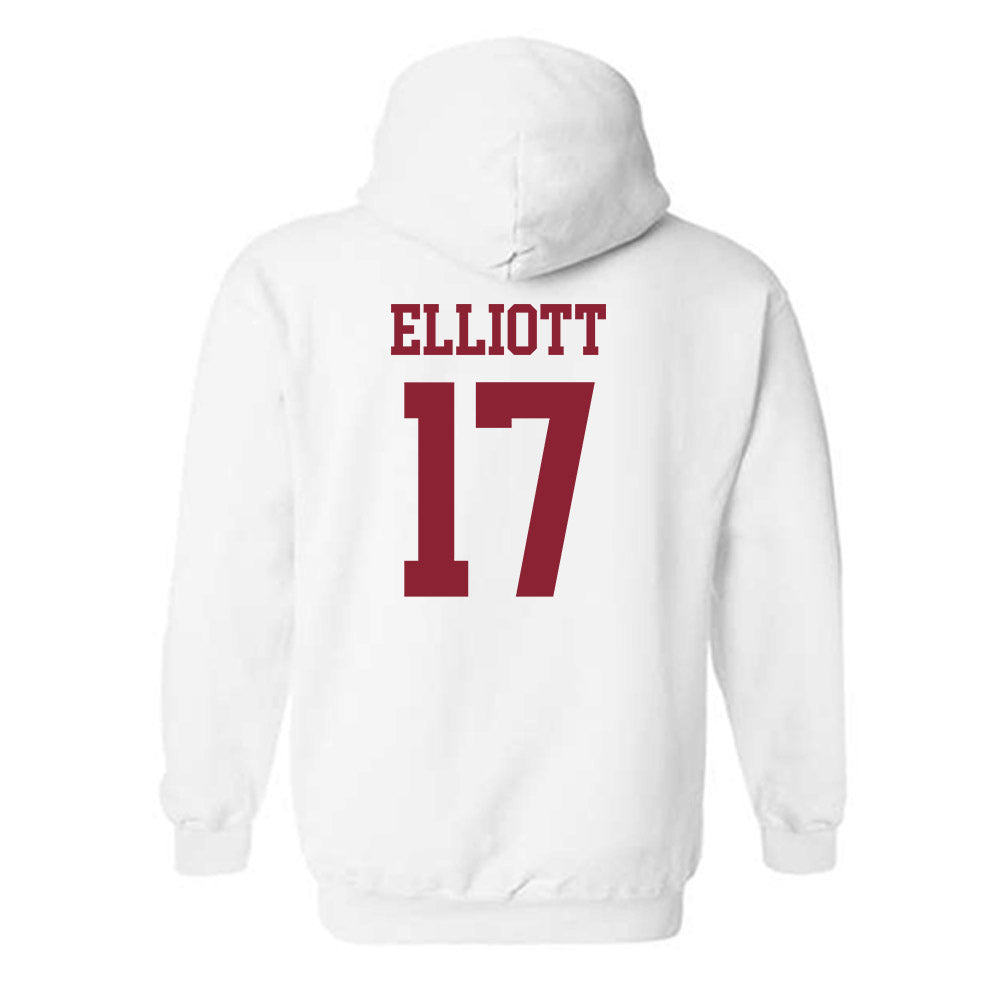 UMass - NCAA Football : Dallas Elliott - Uniform White Shersey Hooded Sweatshirt