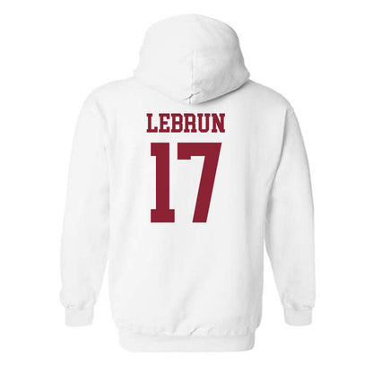 UMass - NCAA Football : Christian LeBrun - Uniform White Shersey Hooded Sweatshirt
