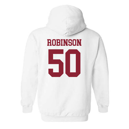 UMass - NCAA Football : Aquan Robinson - Uniform White Shersey Hooded Sweatshirt