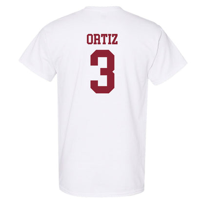 UMass - NCAA Football : Steven Ortiz - Uniform White Shersey Short Sleeve T-Shirt