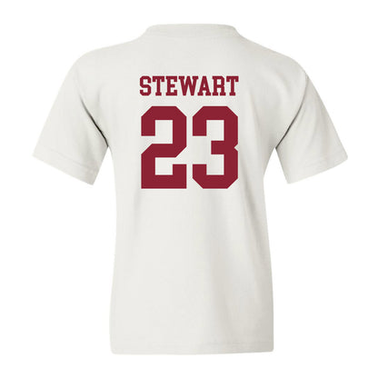 UMass - NCAA Football : Jalen Stewart - Uniform White Shersey Youth T-Shirt