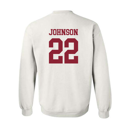 UMass - NCAA Football : Gerrell Johnson - Uniform White Shersey Sweatshirt