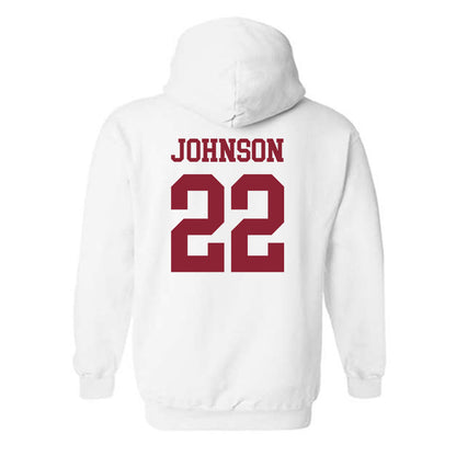 UMass - NCAA Football : Gerrell Johnson - Uniform White Shersey Hooded Sweatshirt