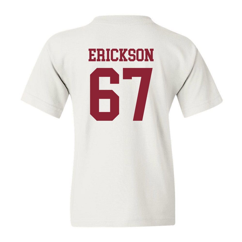 UMass - NCAA Football : Cole Erickson - Uniform White Shersey Youth T-Shirt