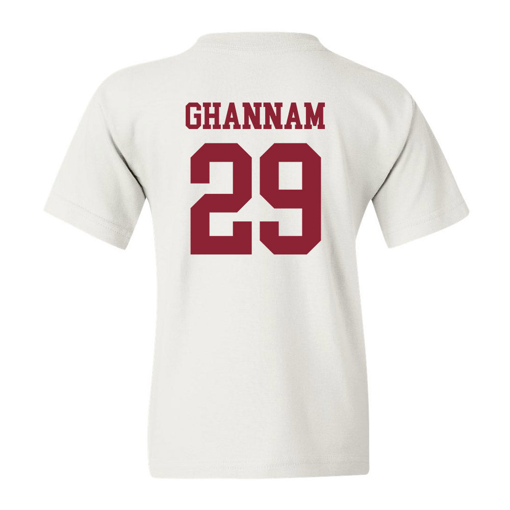 UMass - NCAA Football : Caden Ghannam - Uniform White Shersey Youth T-Shirt