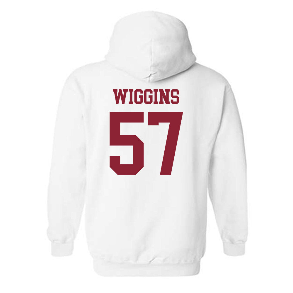 UMass - NCAA Football : Jaden Wiggins - Uniform White Shersey Hooded Sweatshirt