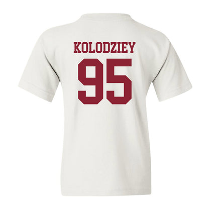 UMass - NCAA Football : CJ Kolodziey - Uniform White Shersey Youth T-Shirt