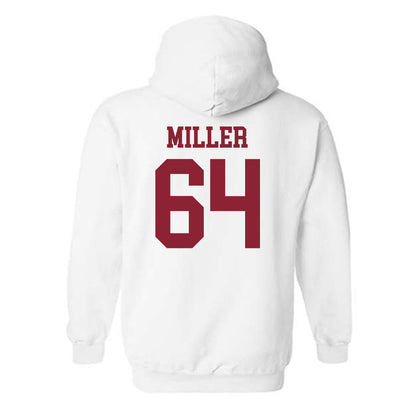 UMass - NCAA Football : Peyton Miller - Uniform White Shersey Hooded Sweatshirt